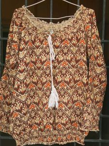 Boho Print Off-Shoulder Top