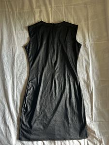Sleek Black Faux Leather Dress