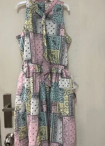 Pastel Paisley Print Dress Tiny Baby Size 36