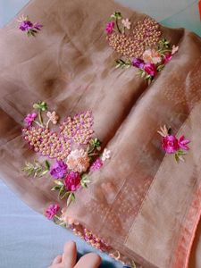 Embroidered Organza Saree