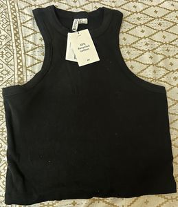 H&amp;M Divided Black Recycled Cotton Tank Top