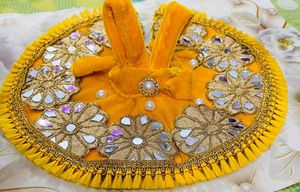Laddu Gopal Fancy Dress Fabric Velvet Colour Yello