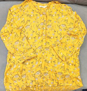 Mustard Yellow 💛 high Low Pattern Top