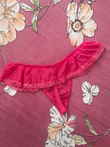 Lace Trim Thong Panties (2-Pack)