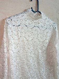 See-through Fashion Lace Top White