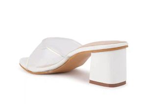 White Clear Strap Heels