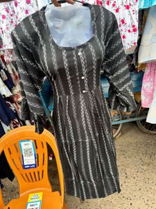 Striped Flared frock Midi Dress