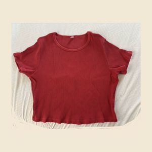 Ribbed Red T-Shirt