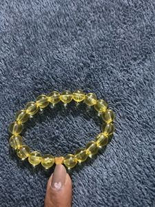 Chic Yellow Beaded Bracelet with Heart Charm
