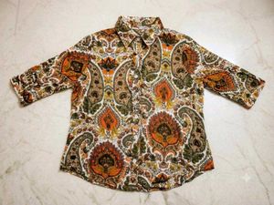 Paisley Print Shirt &amp; Lavender Tee