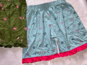Combo :Girls' Patterned Ruffle Shorts Bundle