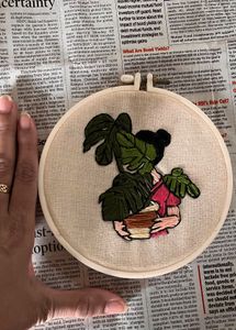 Plant Embroidery Hoop Art
