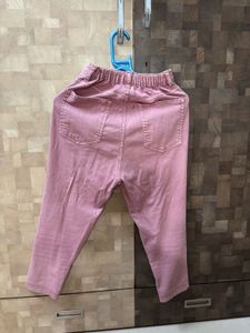 Dusty Rose Cropped Denim capri