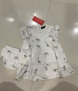 Baby Girls Safari Print Dress &amp; Shorts Set