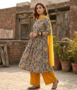 Floral Print Kurta Set with Palazzo