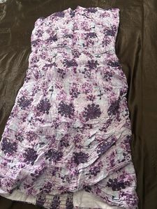 Purple Floral Mini Dress