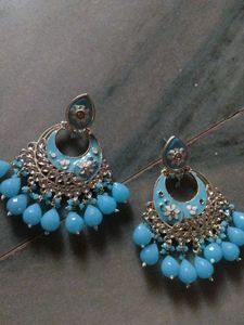 Beautiful Sky Blue Chandelier Earrings