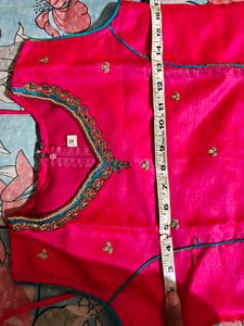 Stunning Pink Kurta Set with Teal dhoti salwar and