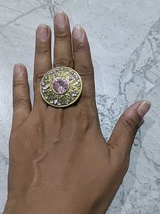 Stunning Pink Stone Statement Ring
