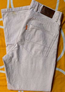 Light Beige Straight Leg Jeans