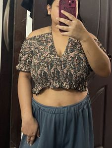 Stylish Smocked Paisley Top