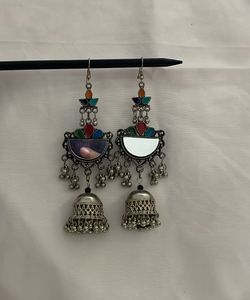 Boho Mirror Jhumka Earrings