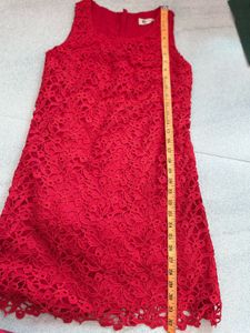 Elegant Red Lace Mini Dress