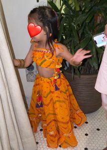 Vibrant Orange Ethnic Dress for Girls