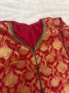 Elegant Ethnic Red &amp; Gold Kurta