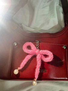 bow keychain crochet🧶