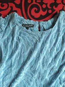 30.Elegant Blue Textured Top