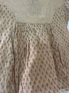 Boho Print Short Sleeve Kurta Top
