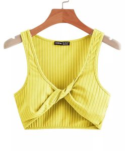 Twist Front Ribbed Tank Top