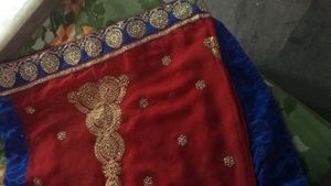 Royal Blue Embellished Saree