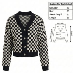 Checkerboard Knit Cardigan