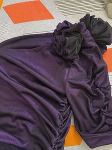 Purple One-Shoulder Ruched Dress