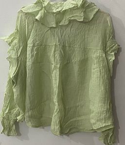 Ruffled Green Top