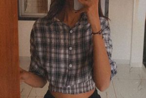 Black & White Checks Shirt Top
