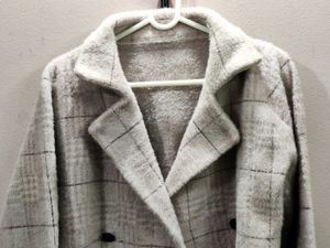 Premium women's double-breasted plaid overcoat