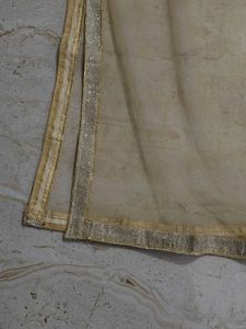 Elegant Gold Net Dupatta with Silver Border