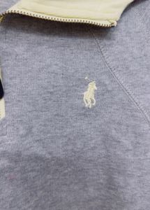 Grey Pullover with Yellow Collar