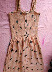 Peach Floral Wide-Leg Jumpsuit