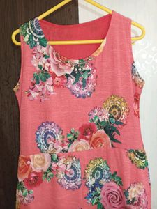 Western Floral Gown(Long) Pinkish Colour