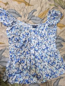 Cute Floral Smocked Off-Shoulder Top