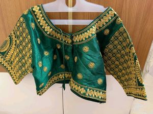 bottle green blouse