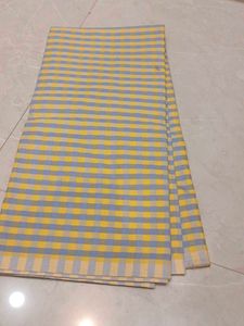Yellow and Grey Striped Saree