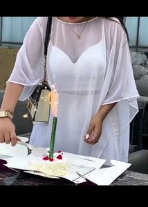 Sheer White Cape Top