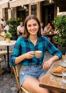 Stylish Blue & Teal Plaid Long Sleeve Shirt