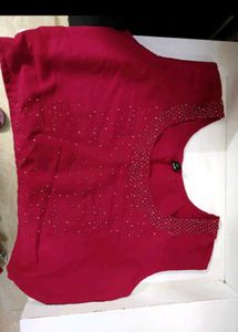 Stunning Red Embellished Kurta Set