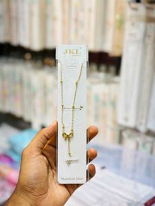 JKL Jewelry Bow Pendant Necklace
